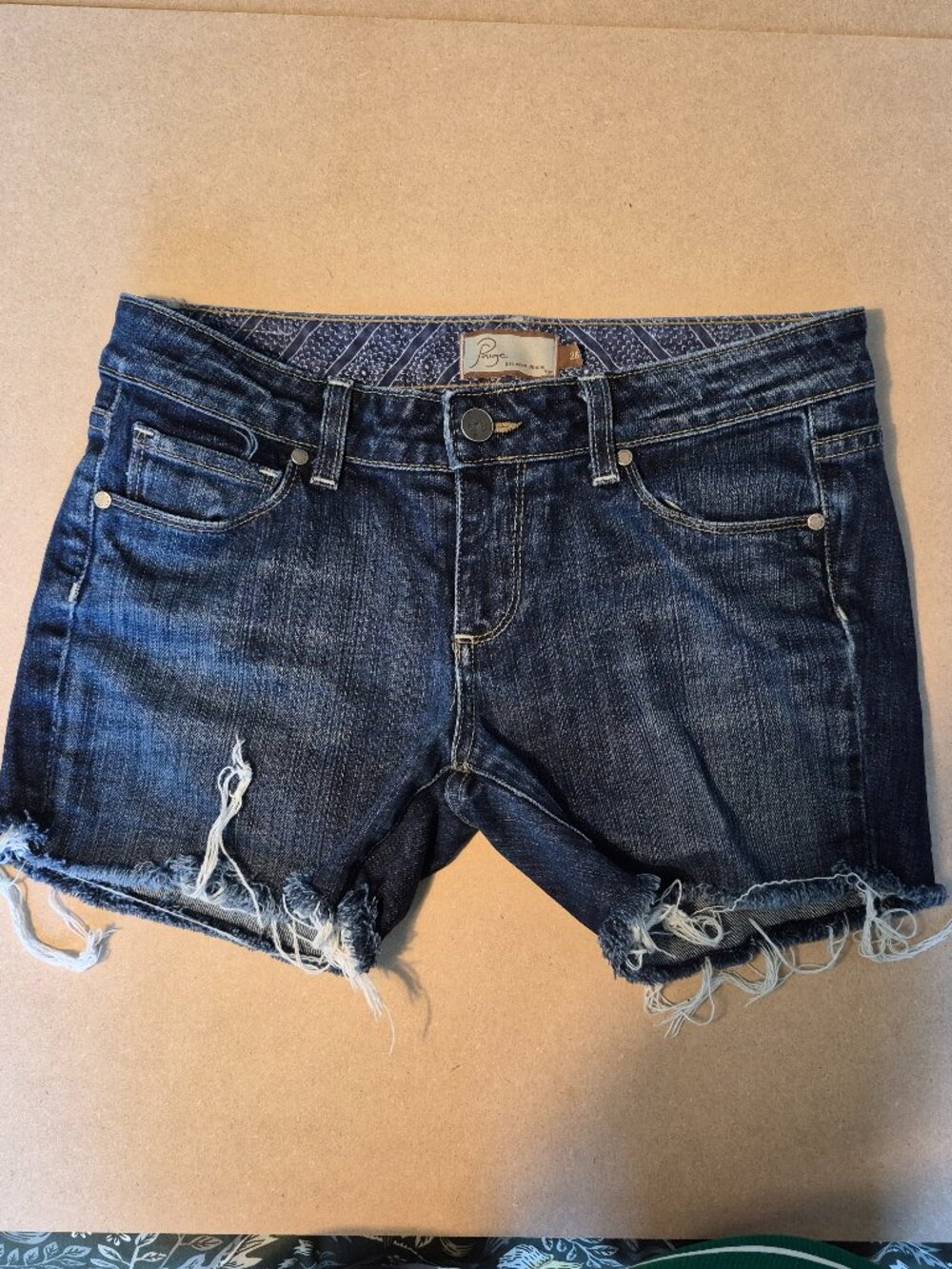PAIGE Laurel Canyon Cutoff Denim Shorts 28